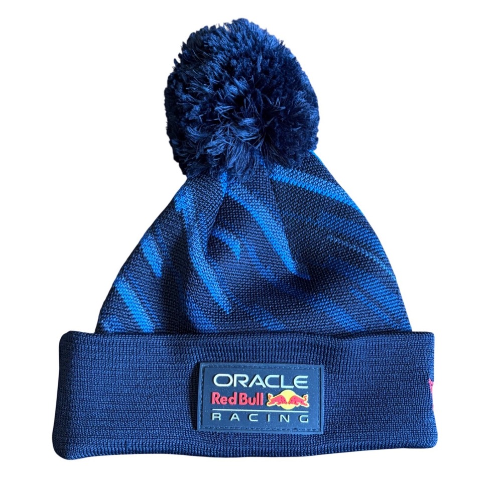 New Era Oracle Red Bull Racing F1 Youth Age 1-3 Beanie Blue Pom Knit Hat Kids